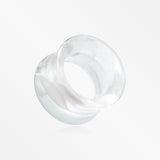 A Pair of Marble Swirl Acrylic Double Flared Ear Gauge Tunnel Plug-Clear