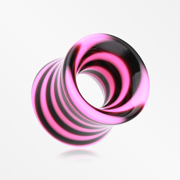 A Pair of Beetle Maze Swirl Acrylic Ear Gauge Tunnel Plug-Pink