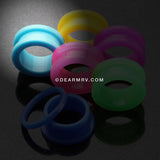A Pair of Neon Colored UV Acrylic Screw-Fit Ear Gauge Tunnel Plug-Light Blue