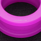 A Pair of Neon Colored UV Acrylic Screw-Fit Ear Gauge Tunnel Plug-Purple
