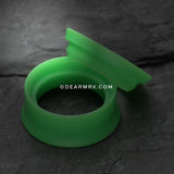 A Pair of Solid UV Smooth Flared Screw-Fit Ear Gauge Tunnel Plug-Green