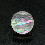 A Pair of Mother of Pearl Inlay Double Sided Ear Gauge Plug-Clear/White