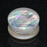 A Pair of Mother of Pearl Inlay Double Sided Ear Gauge Plug-Clear/White