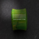 A Pair of Color Lava Infused Double Flared Ear Gauge Plug-Green