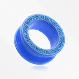 A Pair of Multi-Gem Sparkle Acrylic Flesh Tunnel Ear Gauge Plug-Blue