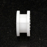 A Pair of Gems Encircle Screw-Fit Ear Gauge Tunnel Plug-White/Black
