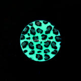 A Pair of Glow in the Dark Cheetah Print Single Flared Ear Gauge Plug-Blue/Aqua