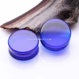A Pair of Flat Glass Double Flared Plug-Blue