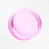 A Pair of Flat Glass Double Flared Plug-Pink