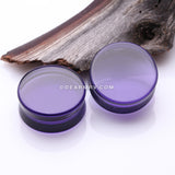 A Pair of Flat Glass Double Flared Plug-Purple