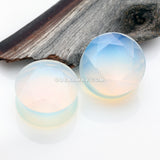 A Pair of Opalite Multi-Faceted Stone Double Flared Plug