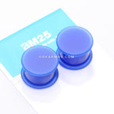 A Pair Of Soft Silicone Double Flared Plug-Blue
