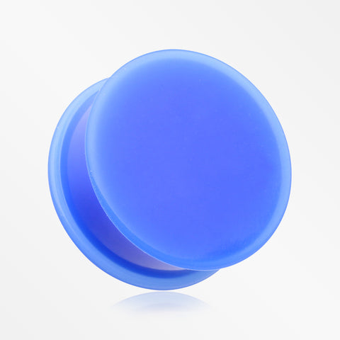 A Pair Of Soft Silicone Double Flared Plug-Blue