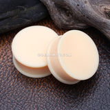A Pair Of Soft Silicone Double Flared Plug-Peach