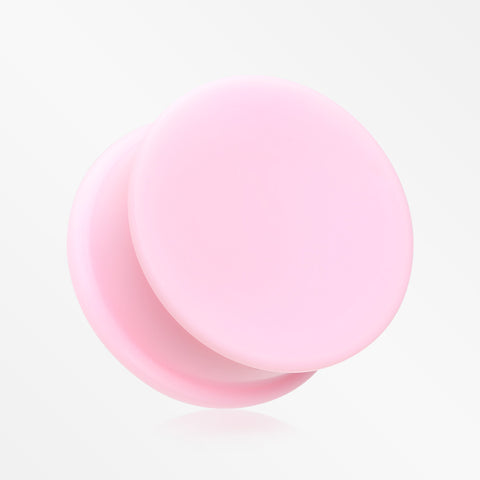 A Pair Of Soft Pastel Silicone Double Flared Plug-Pastel Pink