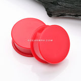 A Pair Of Soft Silicone Double Flared Plug-Red