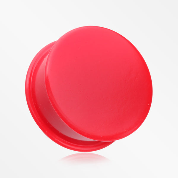 A Pair Of Soft Silicone Double Flared Plug-Red
