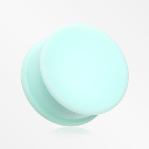 A Pair Of Soft Pastel Silicone Double Flared Plug-Pastel Green