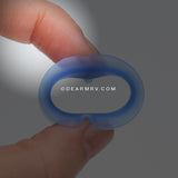 A Pair of Ultra Thin Flexible Silicone Ear Skin Double Flared Tunnel Plug-Blue