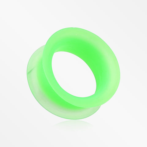A Pair of Ultra Thin Flexible Silicone Ear Skin Double Flared Tunnel Plug-Green