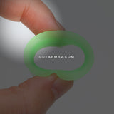A Pair of Ultra Thin Flexible Silicone Ear Skin Double Flared Tunnel Plug-Green