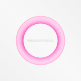 A Pair of Ultra Thin Flexible Silicone Ear Skin Double Flared Tunnel Plug-Pink