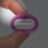 A Pair of Ultra Thin Flexible Silicone Ear Skin Double Flared Tunnel Plug-Purple