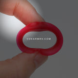 A Pair of Ultra Thin Flexible Silicone Ear Skin Double Flared Tunnel Plug-Red