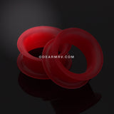 A Pair of Ultra Thin Flexible Silicone Ear Skin Double Flared Tunnel Plug-Red