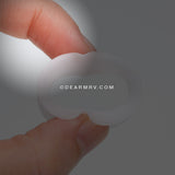 A Pair of Ultra Thin Flexible Silicone Ear Skin Double Flared Tunnel Plug-White