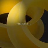 A Pair of Ultra Thin Flexible Silicone Ear Skin Double Flared Tunnel Plug-Yellow