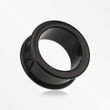 A Pair of Flexible Silicone Double Flared Ear Gauge Tunnel Plug-Black