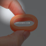 A Pair of Flexible Silicone Double Flared Ear Gauge Tunnel Plug-Orange