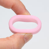Detail View 2 of A Pair of Soft Pastel Silicone Double Flared Tunnel Plug-Pink
