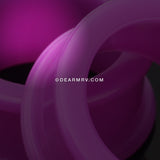 A Pair of Flexible Silicone Double Flared Ear Gauge Tunnel Plug-Purple