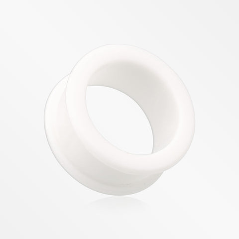 A Pair of Flexible Silicone Double Flared Ear Gauge Tunnel Plug-White
