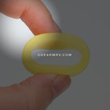 A Pair of Flexible Silicone Double Flared Ear Gauge Tunnel Plug-Yellow