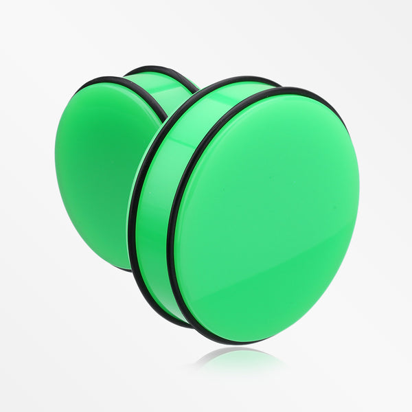 A Pair of Neon Colored UV Acrylic Ear Gauge Plug-Green
