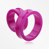 A Pair of Supersize Neon Colored UV Acrylic Double Flared Ear Gauge Tunnel Plug -Purple