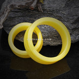 A Pair of Supersize Neon Colored UV Acrylic Double Flared Ear Gauge Tunnel Plug -Yellow