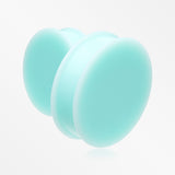 Detail View 3 of A Pair Of Soft Pastel Silicone Double Flared Plug-Mint Green