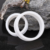 Detail View 6 of A Pair of Flexible Silicone Double Flared Ear Gauge Tunnel Plug-White
