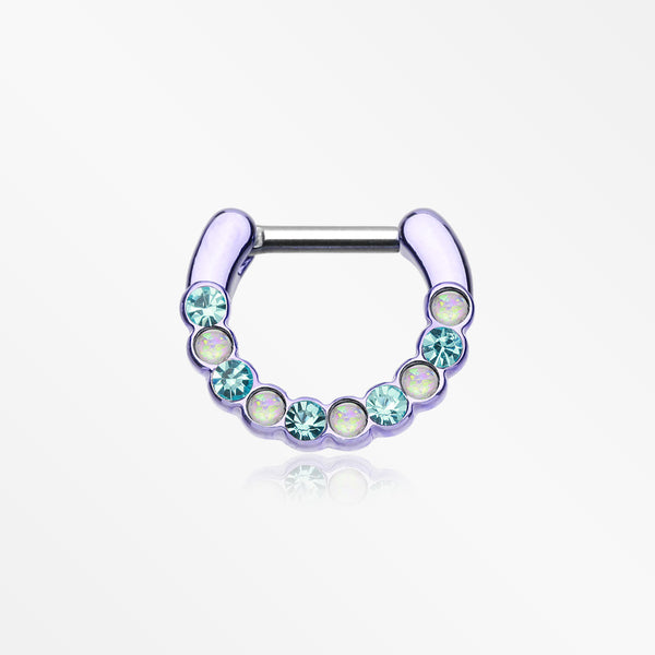 Colorline Opal Paradigm Septum Clicker-Purple/Aqua