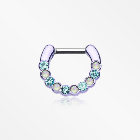 Colorline Opal Paradigm Septum Clicker-Purple/Aqua