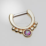 Golden Opal Grandiose Septum Clicker-Purple