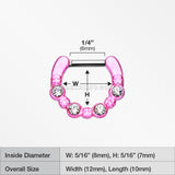 Colorline Elan Multi-Gem Septum Clicker-Pink/Clear