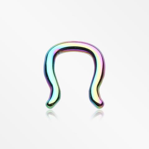 Blackline Steel Septum Ring-Rainbow