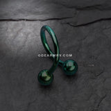 Colorline PVD Twist Spiral Ring-Green