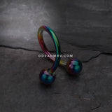 Colorline PVD Twist Spiral Ring-Rainbow