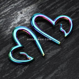 A Pair of Heartbreaker Titanium PVD Ear Gauge Taper Hanger-Rainbow